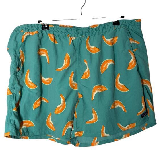 Patagonia Women's 5 In. Baggies Green Melon Print XL Rare Hike Camp Outdoor - Picture 2 of 9
